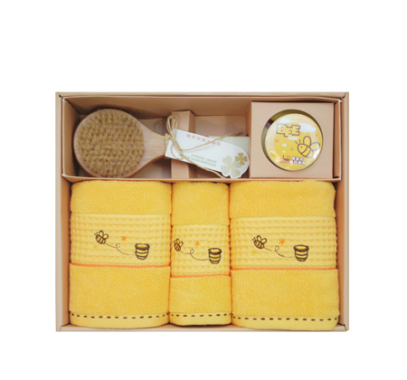 毛巾+木制沐浴刷套装