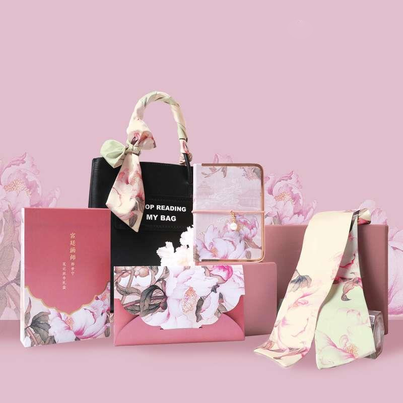 郎世宁花鸟笔记丝巾礼盒